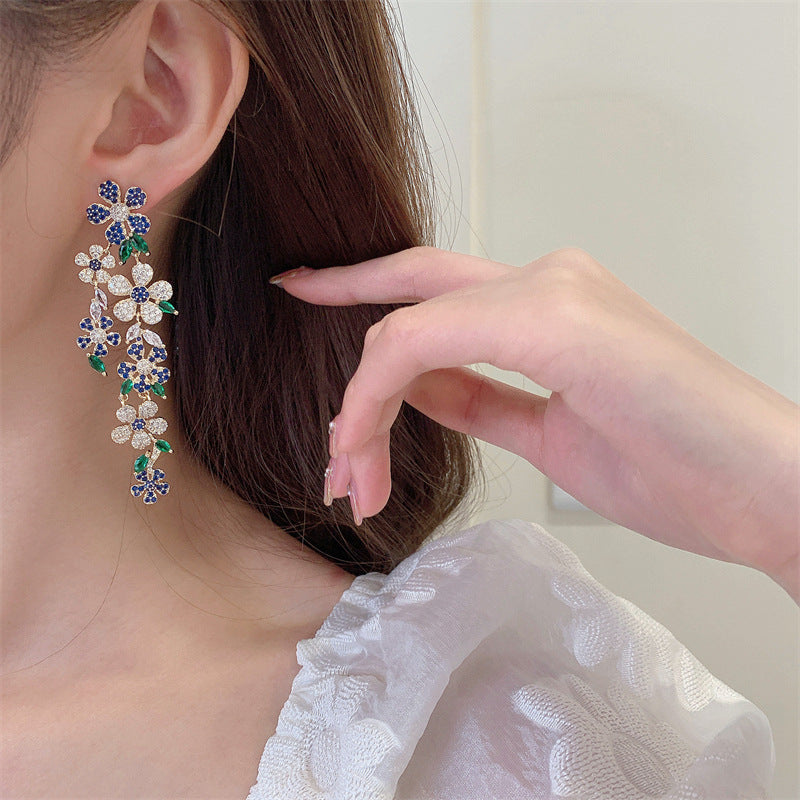 Floral Cubic Zirconia Earrings E7676
