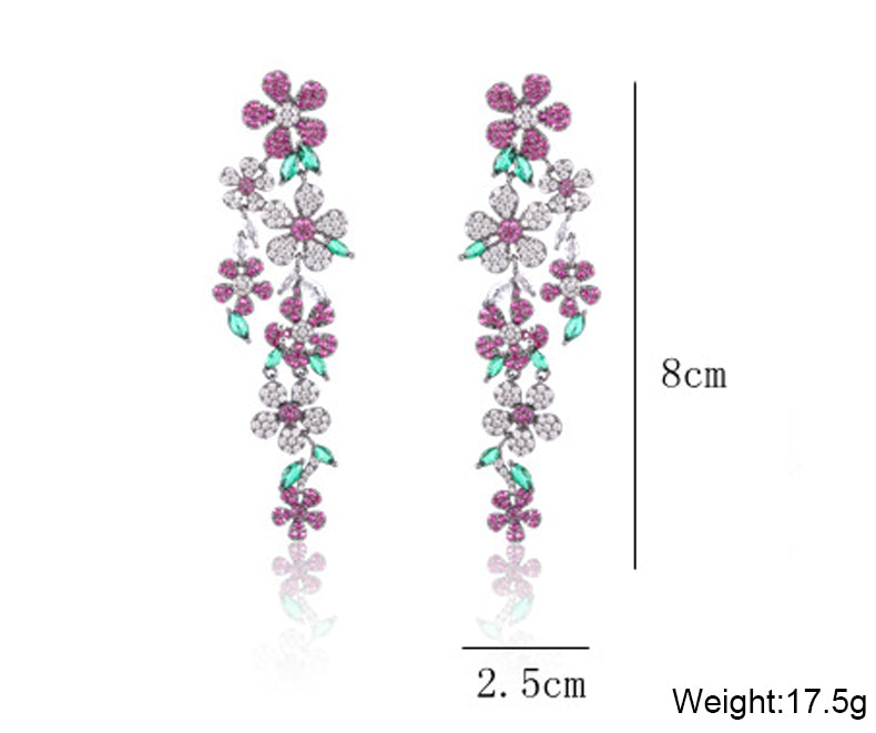 Floral Cubic Zirconia Earrings E7676