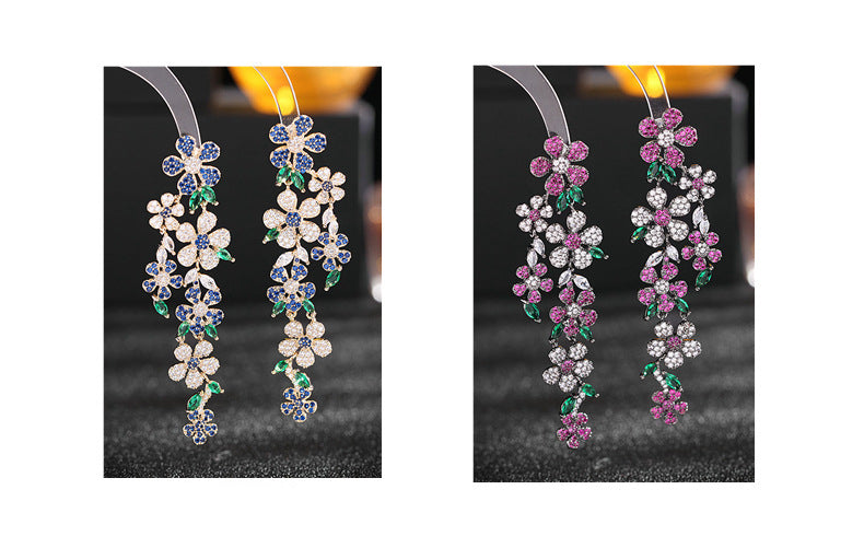 Floral Cubic Zirconia Earrings E7676