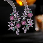 Floral Fruit Cubic Zirconia Earrings E7677