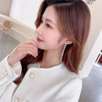 Geometry Tassel Cubic Zirconia Earrings E7679