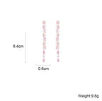 Geometry Tassel Cubic Zirconia Earrings E7679