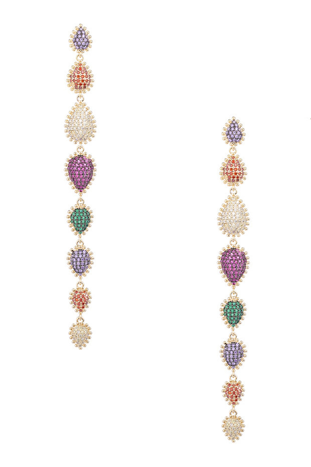 Geometry Tassel Cubic Zirconia Earrings E7680