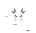 Butterfly Pearl Cubic Zirconia Earrings E7681