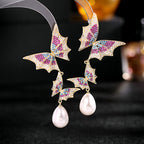 Butterfly Pearl Cubic Zirconia Earrings E7681