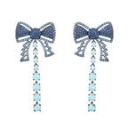 Bow Tassel Cubic Zirconia Earrings E7682