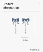 Bow Tassel Cubic Zirconia Earrings E7682