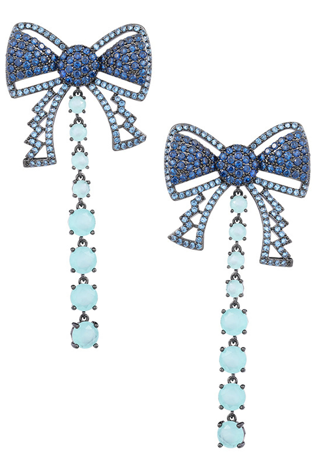 Bow Tassel Cubic Zirconia Earrings E7682