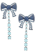 Bow Tassel Cubic Zirconia Earrings E7682
