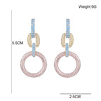 Geometric Circle Cubic Zirconia Earrings E7683