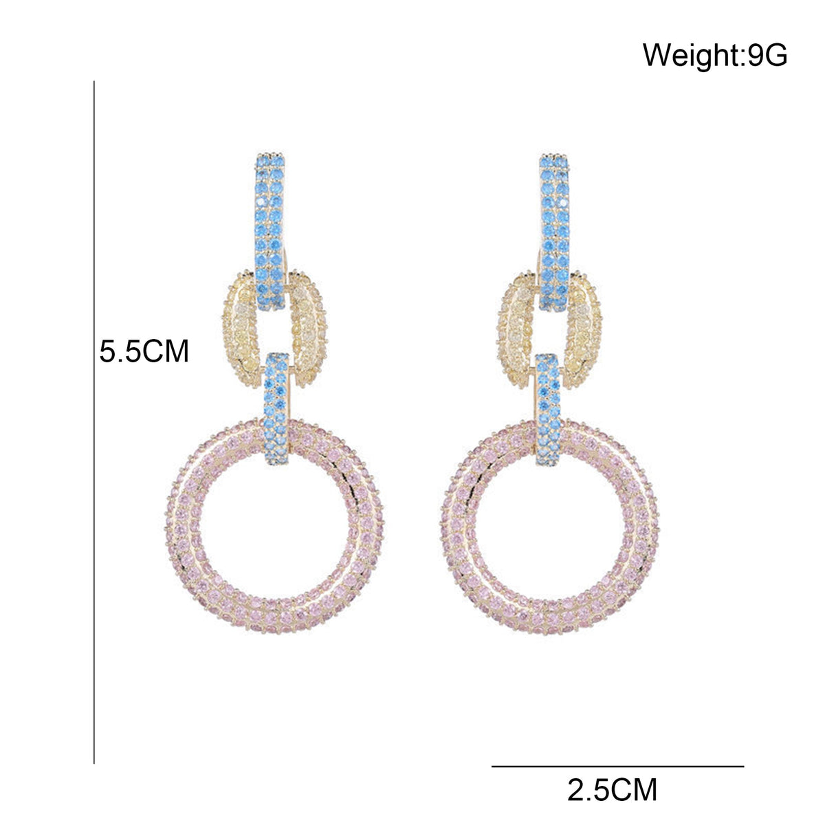Geometric Circle Cubic Zirconia Earrings E7683