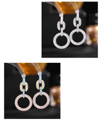 Geometric Circle Cubic Zirconia Earrings E7683