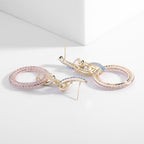 Geometric Circle Cubic Zirconia Earrings E7683