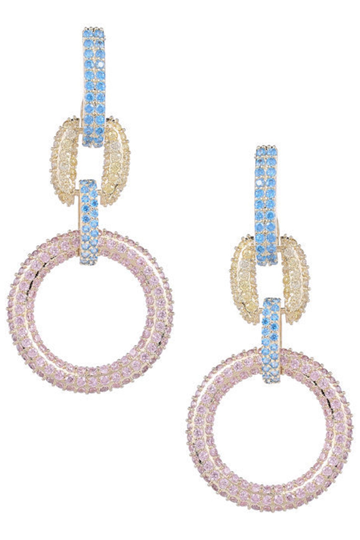 Geometric Circle Cubic Zirconia Earrings E7683