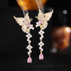 Butterfly Tassel Zirconia Earrings E7684