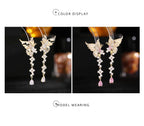 Butterfly Tassel Zirconia Earrings E7684
