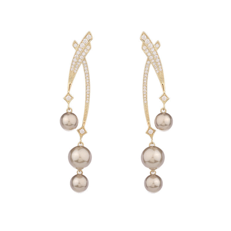 Pearl Cubic Zirconia Earrings E7689