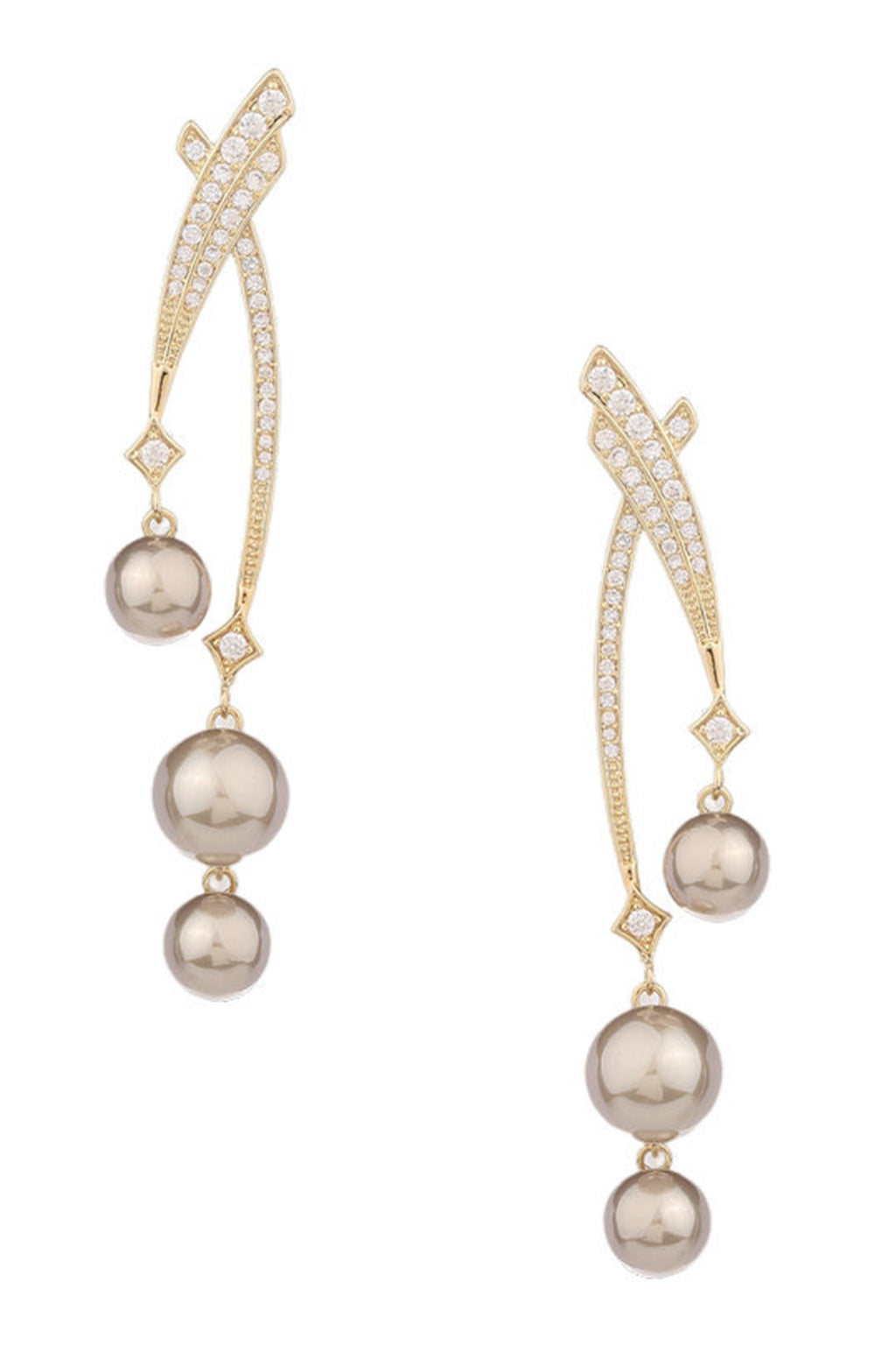 Pearl Cubic Zirconia Earrings E7689