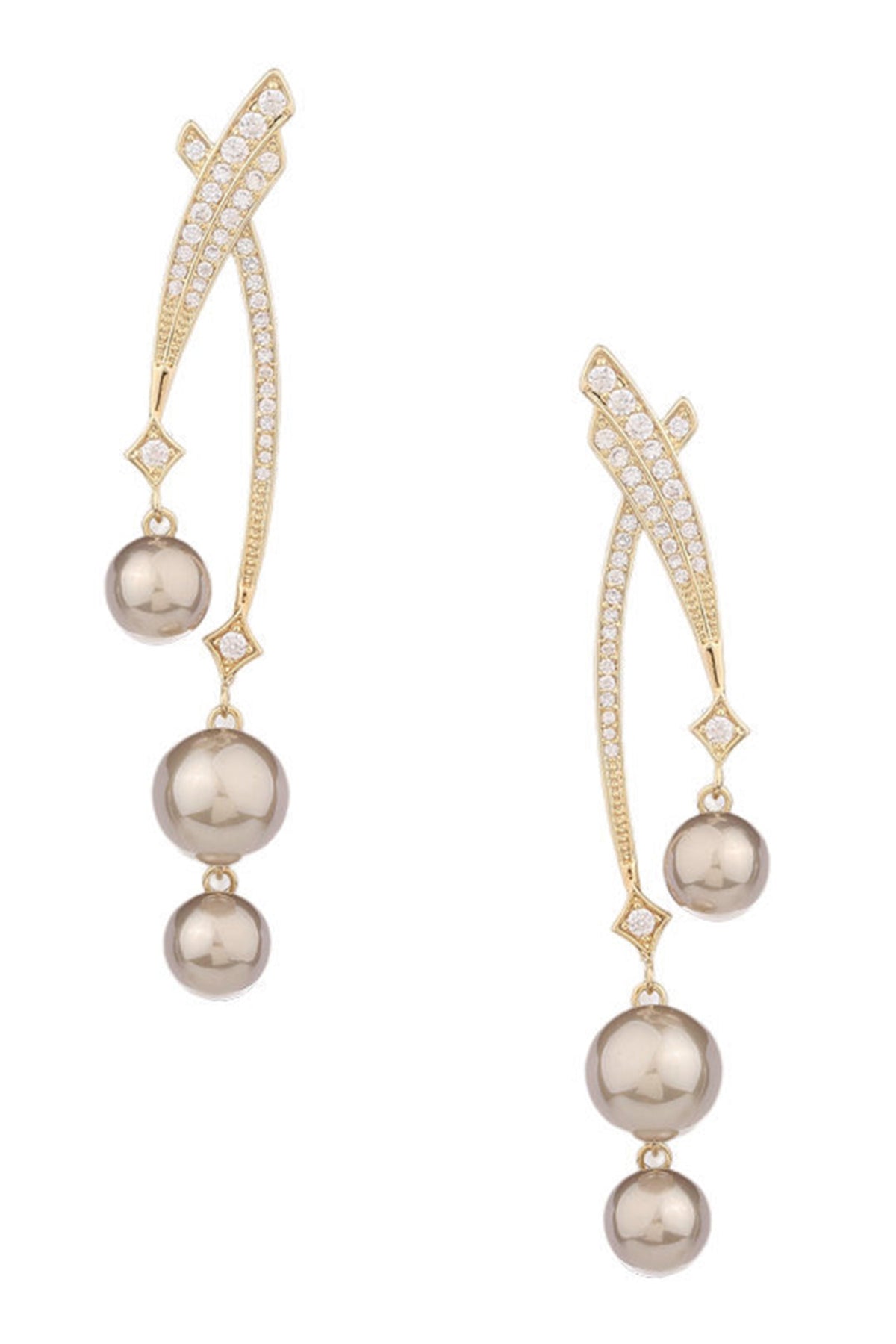 Pearl Cubic Zirconia Earrings E7689