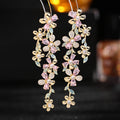 Floral Cubic Zirconia Earrings E7694