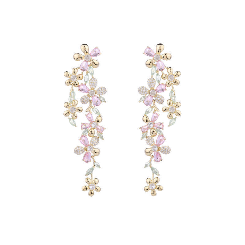 Floral Cubic Zirconia Earrings E7694