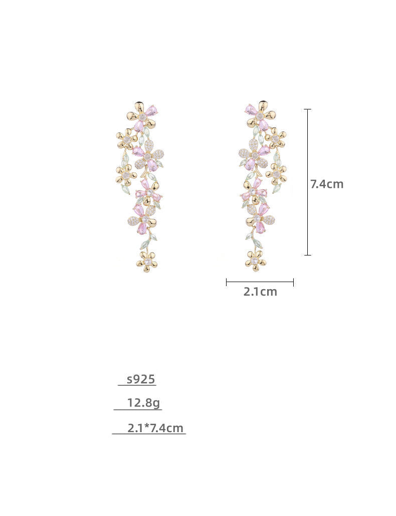 Floral Cubic Zirconia Earrings E7694