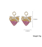 Bow Heart Cubic Zirconia Earrings E7695