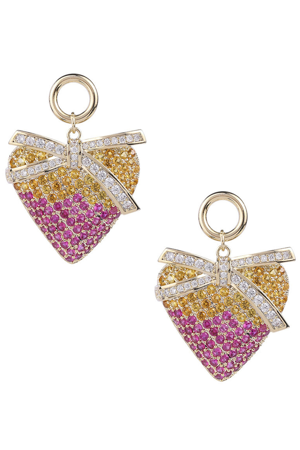Bow Heart Cubic Zirconia Earrings E7695