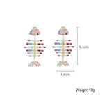 Fishbone Cubic Zirconia Earrings E7696