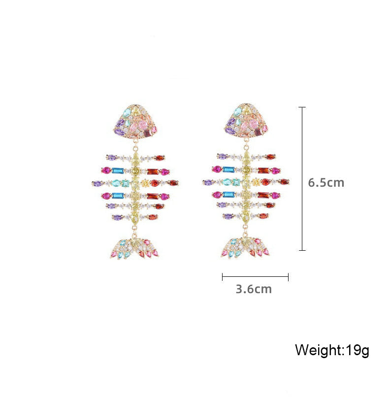 Fishbone Cubic Zirconia Earrings E7696