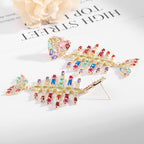 Fishbone Cubic Zirconia Earrings E7696