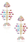 Fishbone Cubic Zirconia Earrings E7696