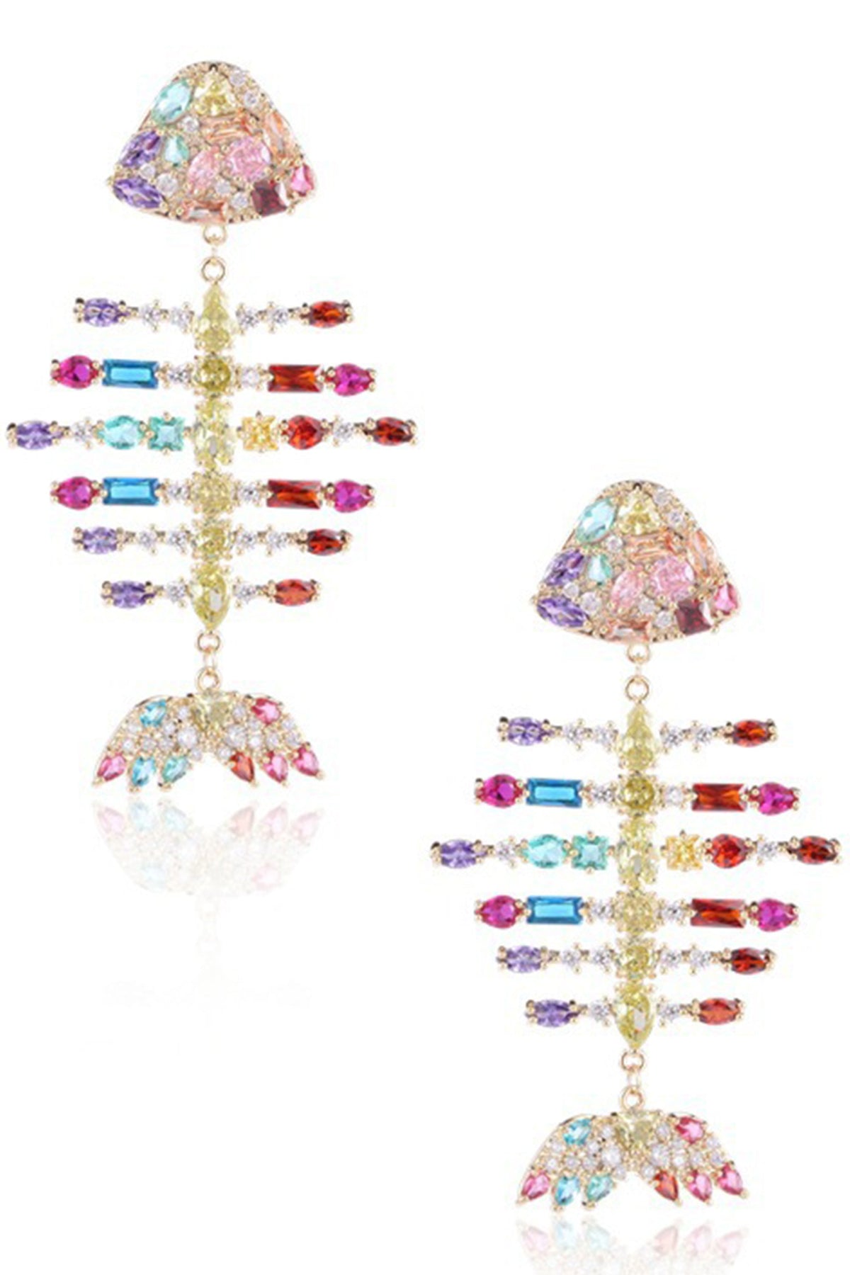 Fishbone Cubic Zirconia Earrings E7696