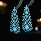 Feather Cubic Zirconia Earrings E7702