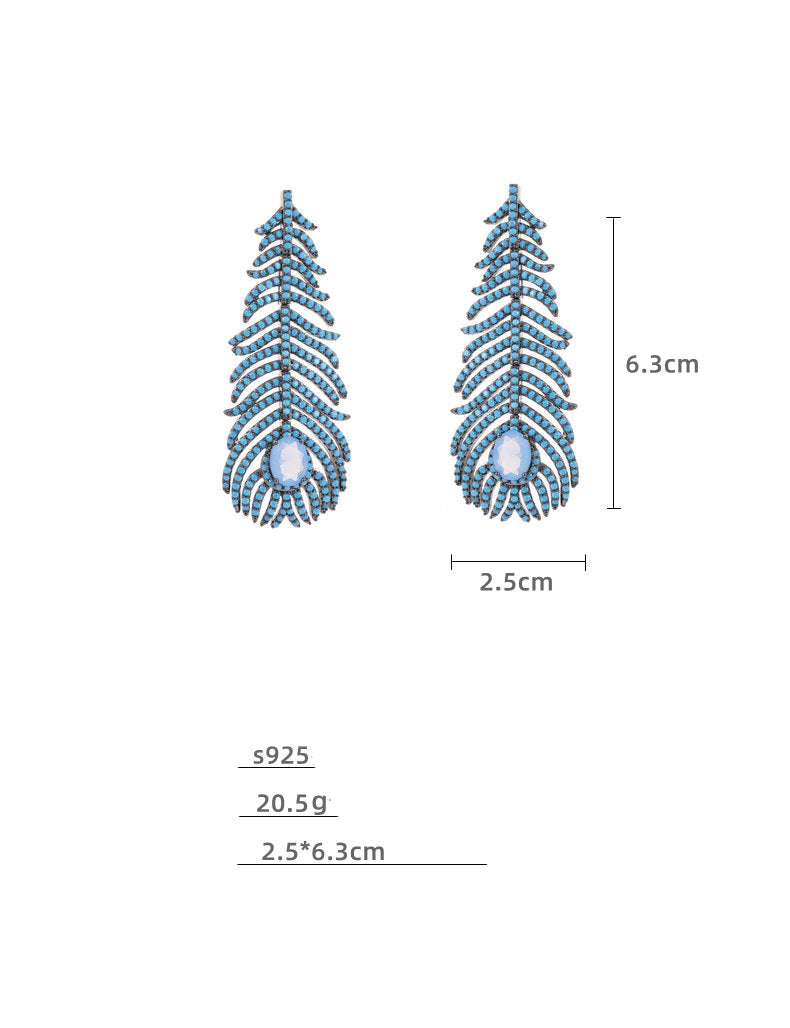 Feather Cubic Zirconia Earrings E7702
