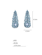 Feather Cubic Zirconia Earrings E7702