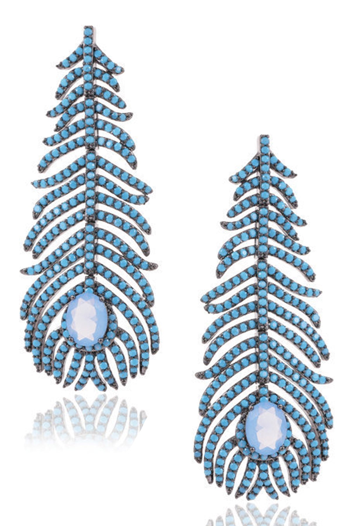 Feather Cubic Zirconia Earrings E7702