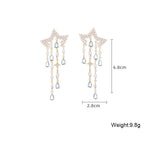 Star Tassel Cubic Zirconia Earrings E7703