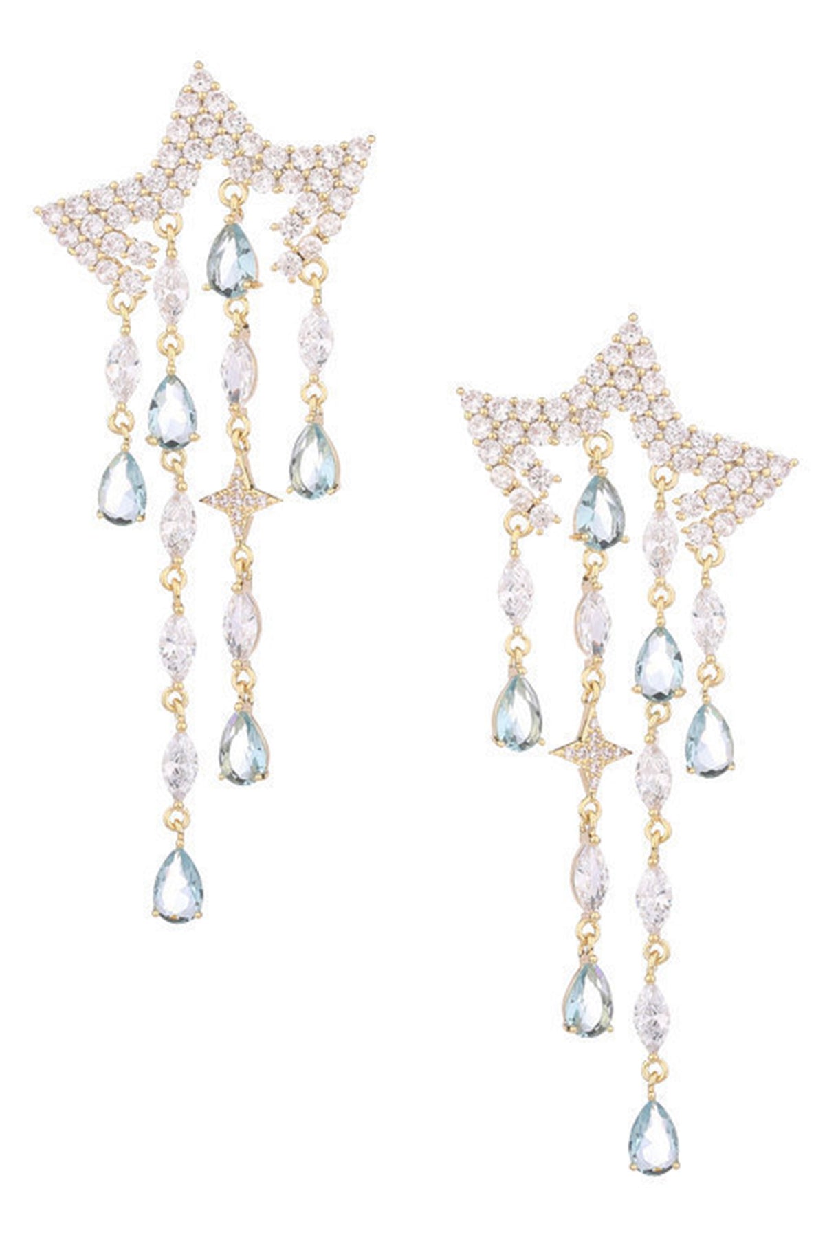 Star Tassel Cubic Zirconia Earrings E7703