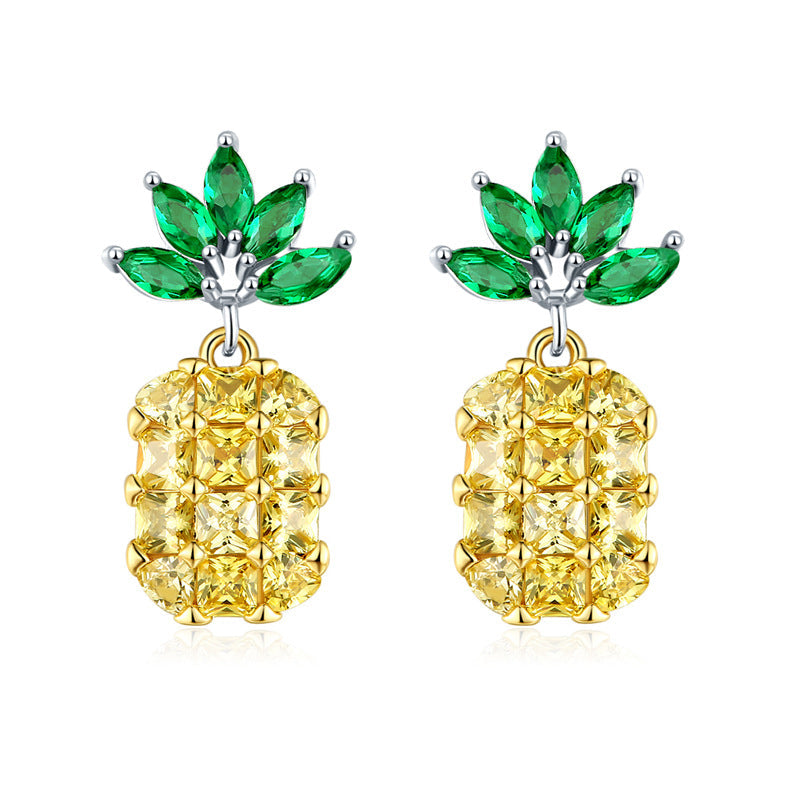 Pineapple Cubic Zirconia Earrings E7714