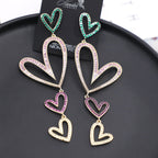 Heart Chains Cubic Zirconia Earrings E7764