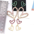 Heart Chains Cubic Zirconia Earrings E7764