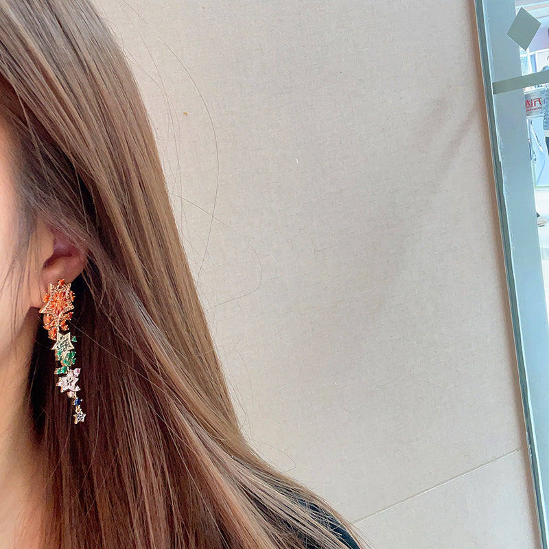 Star Chains Cubic Zirconia Earrings E7781