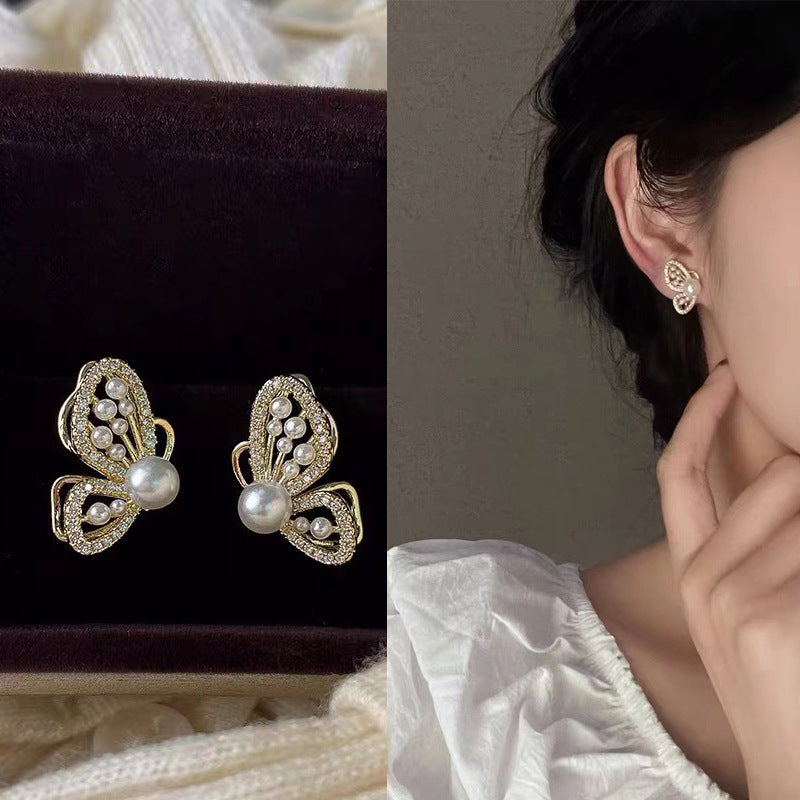 Butterfly Cubic Zirconia Clip On Earrings E7793