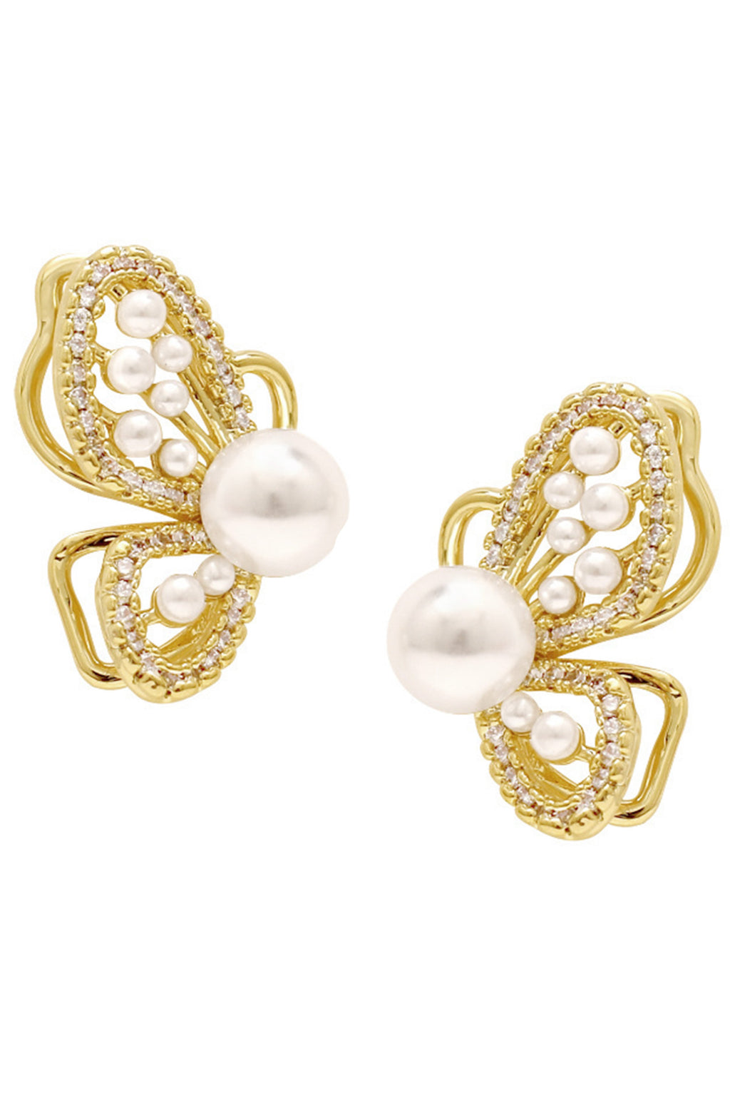 Butterfly Cubic Zirconia Clip On Earrings E7793