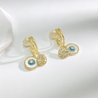 Snowflake Disc Cubic Zirconia Clip On Earrings E7797