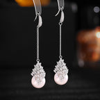 Teardrop Cubic Zirconia Pearl Earrings E7807