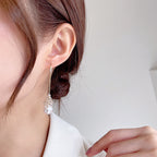 Teardrop Cubic Zirconia Pearl Earrings E7807
