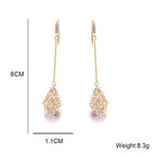 Teardrop Cubic Zirconia Pearl Earrings E7807