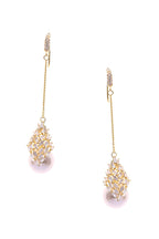 Teardrop Cubic Zirconia Pearl Earrings E7807